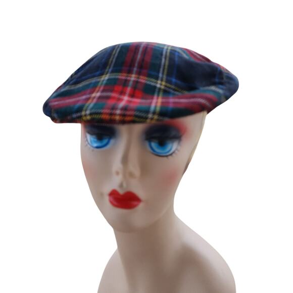 Prairie Landing Wool Plaid Golf Cap ? Scottish Tartan Newsboy Hat Beret NEW